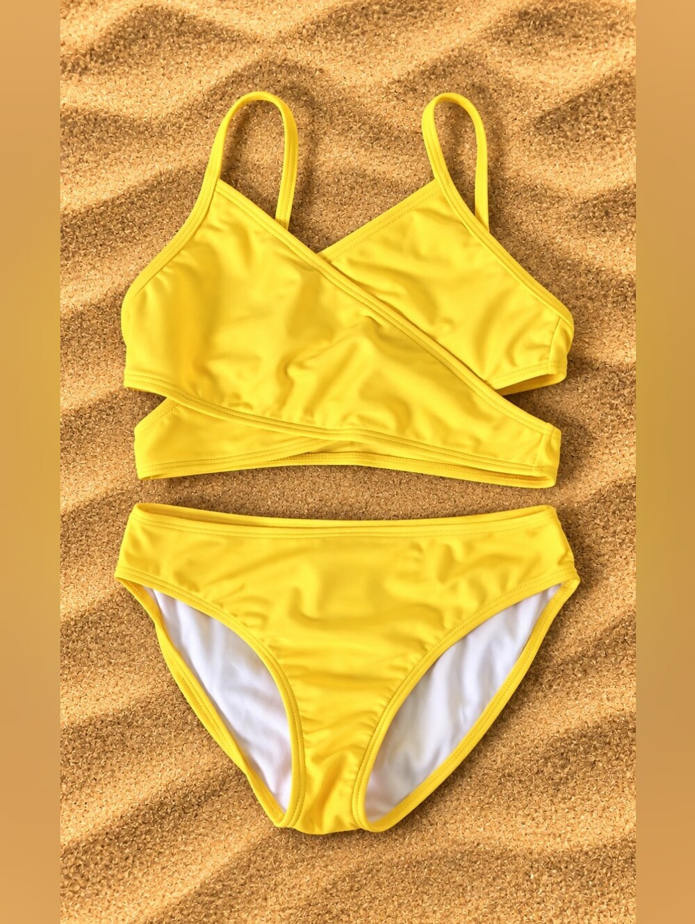 Kanu Surf Girls Size 8 Yellow 2 Piece Swimsuit NWT